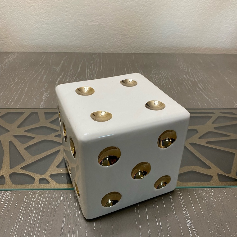 White and Gold Decorative Dice
